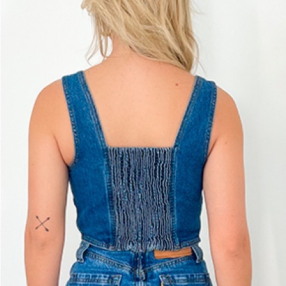 Farm Rio Cropped Jeans Top in Azul Medium Sold by Anthropologie 12 - Picture 6 of 14